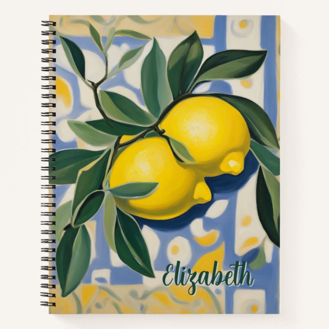 Carnet Lemon Personalized Modern Style Recipe Book (Devant)