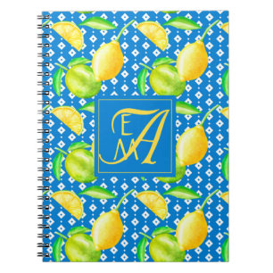 Carnet Lemon Tree Ocean Blue MONOGRAM