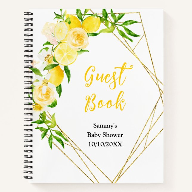 Carnet Lemons and Foliage Baby Shower Guest Book (Devant)