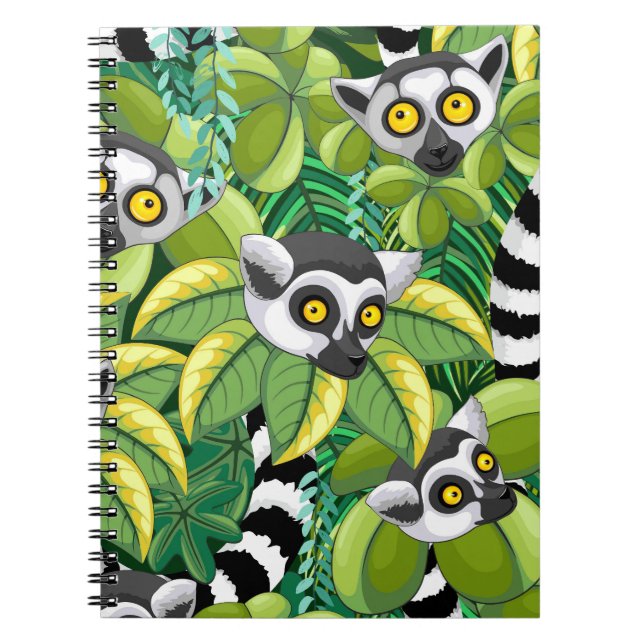 Carnet Lémuriens de Madagascar dans une jungle exotique (Devant)