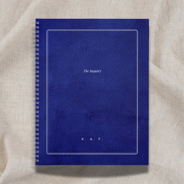 Carnet L'Enquête | Diplômé Cuir Indigo & Argent  (Créateur téléchargé)