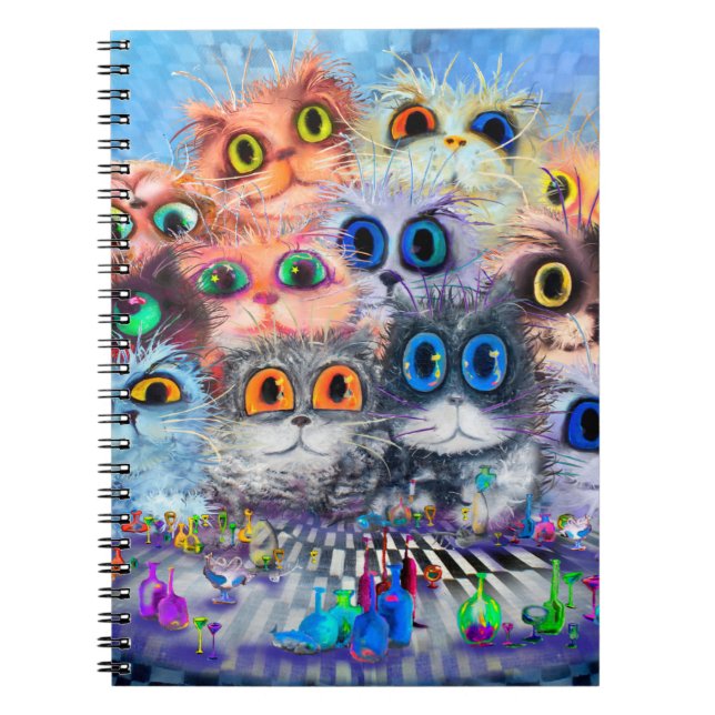 Carnet L'ensemble des portraits de chats arrière - plan a (Devant)