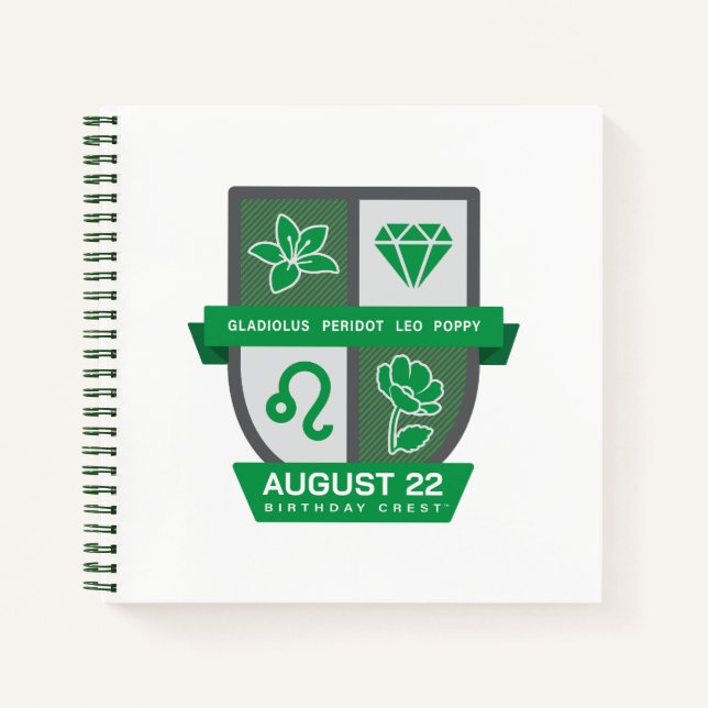 Carnet Leo Birthday Crest™ for August 1-22 (Devant)