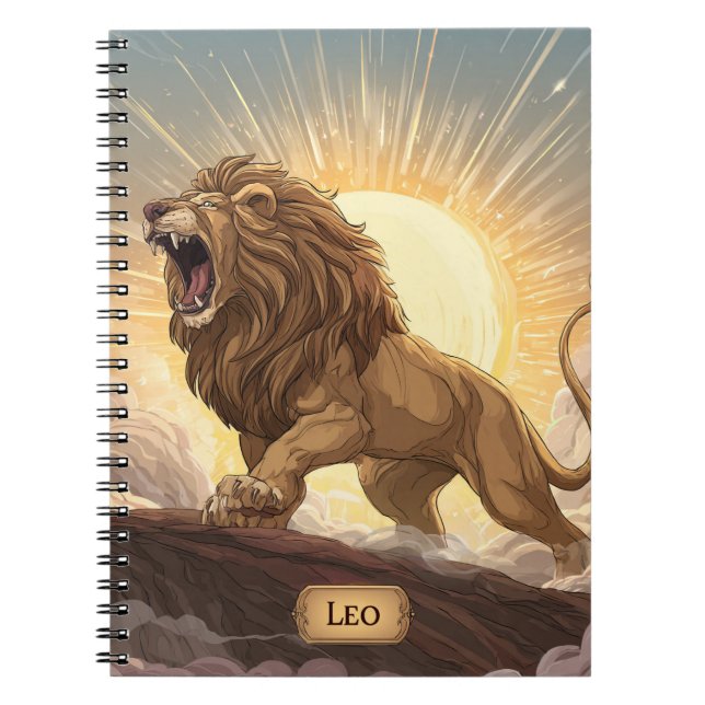 Carnet Leo Zodiac - Lion solaire grisé (Devant)