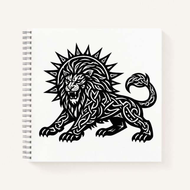Carnet Leo Zodiac Sun‑Mane Lion | BurnsInHell (Devant)