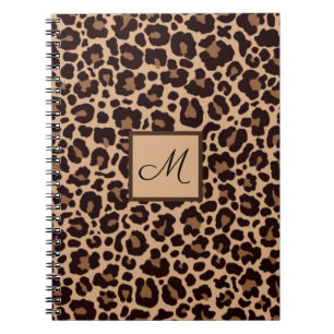 Carnet Leopard Animal Print Cheetah Monogram Initial