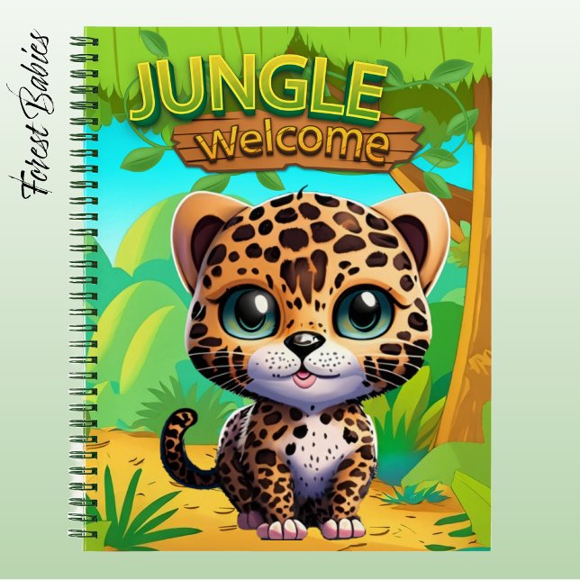 Carnet Leopard Cub Safari Animal Kitten 🐆 Feline tacheté (Cute Leopard Notebook, Woodland Wildlife Animal Cat Stationery, Kitty Graphic Kitten Character 🐆)
