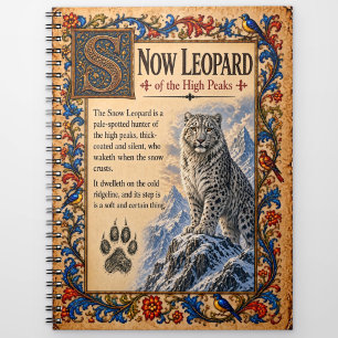 Carnet Léopard des neiges, Art de Bestiaire Médiéval