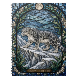 Carnet Léopard des neiges vitrail Illumina sur rebord alp