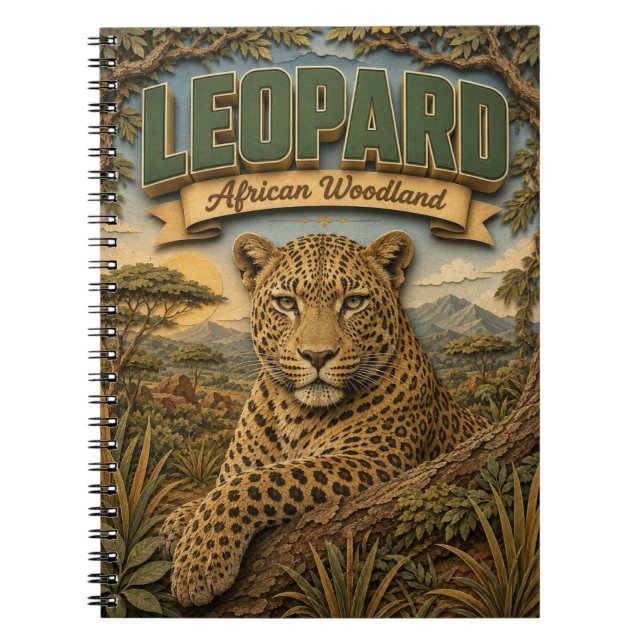 Carnet Léopard en milieu boisé africain POPCUT (Devant)
