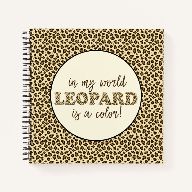 Carnet Leopard est une citation de mode Empreinte de léop (Devant)