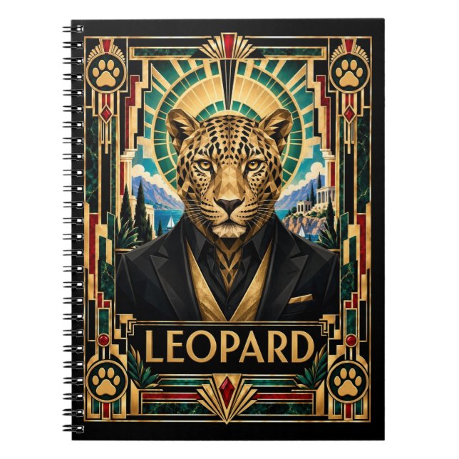 Carnet Léopard, faune Art déco (Devant)