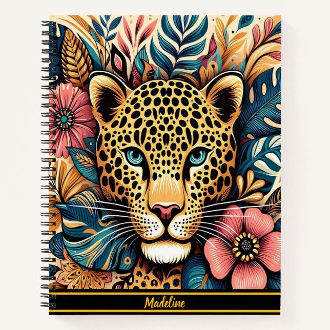 Carnet Leopard Grace : Vibrant Branche Serenity (Devant)