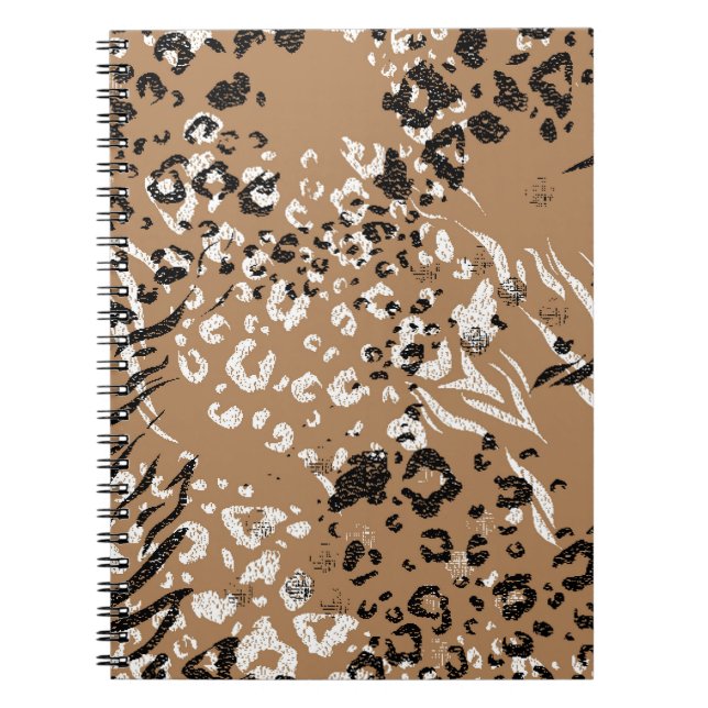 Carnet Léopard moderne : motif de nature sauvage. (Devant)