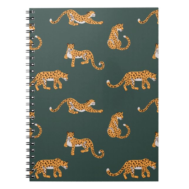 Carnet Leopard motif plat couleur transparente illustr de (Devant)