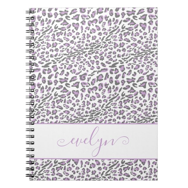 Carnet Leopard Poster de animal crème Lilac Grey Personna (Devant)