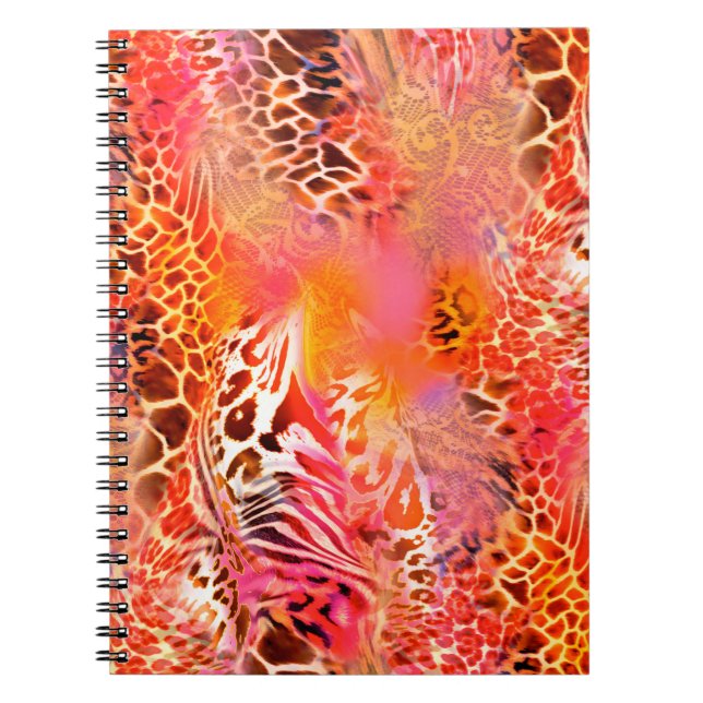 Carnet leopard skin pattern fabric leopard,abstract,anima (Devant)