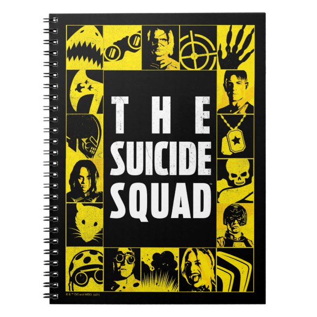 Carnet L'équipe du suicide | Blocs d'icônes jaune et noir (Devant)