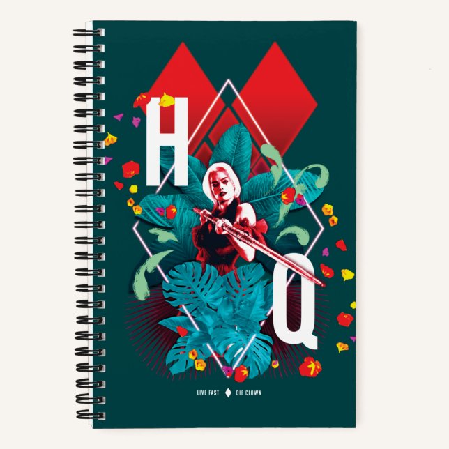 Carnet L'équipe du suicide | Harley Quinn Floral Diamond (Recto)