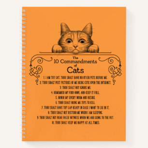 Carnet Les 10 commandements de chats amusants
