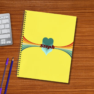 Carnet les années 70 Inspirée Retro Arc-en-ciel rayures J