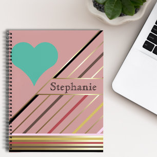 Carnet Les années 70 Retro Inspirés Rose Et Or