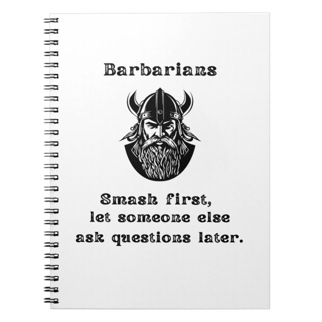 Carnet les barbares cassent d'abord (Devant)