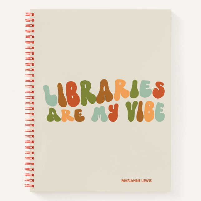 Carnet Les bibliothèques rétro groovy sont mon truc, bibl (Devant)