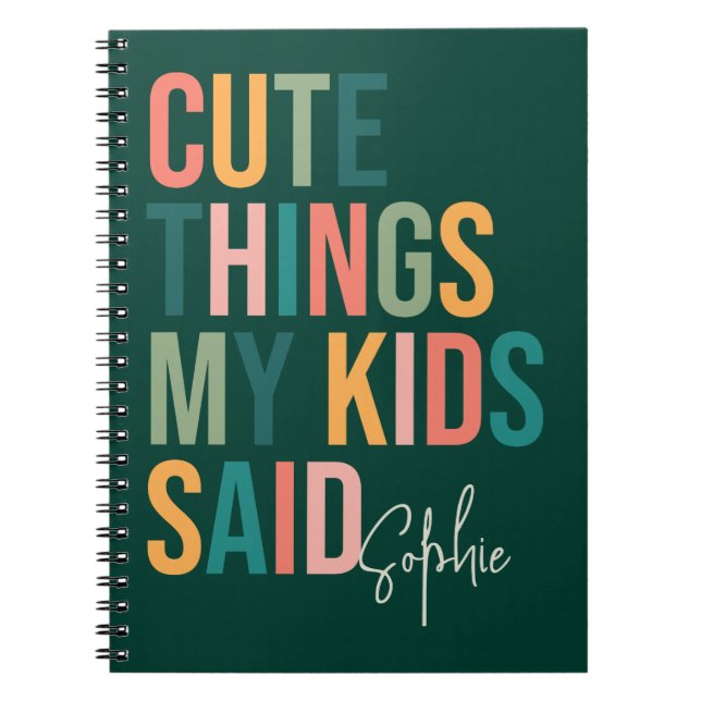 Carnet Les choses mignonnes que mes enfants ont dites - U (Devant)