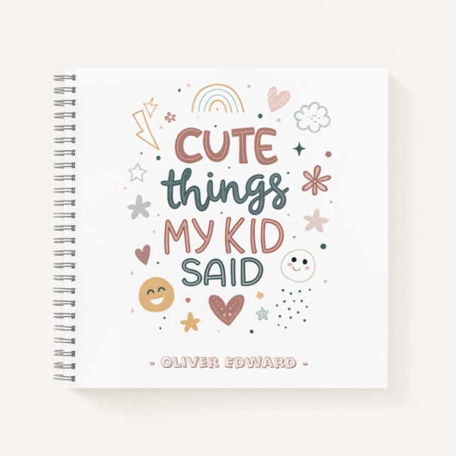 Carnet Les Choses Mignonnes Que Mon Enfant A Dit Typograp (Devant)