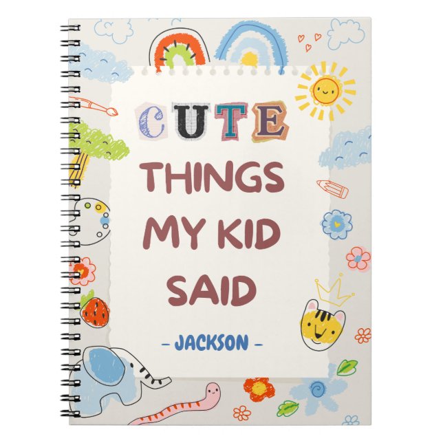 Carnet Les choses mignonnes que mon enfant a dites : Un l (Devant)