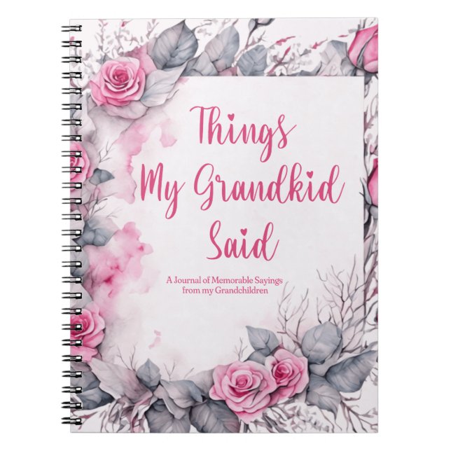 Carnet Les Choses Que Mon Enfant A Dit De Jolies Florales (Devant)