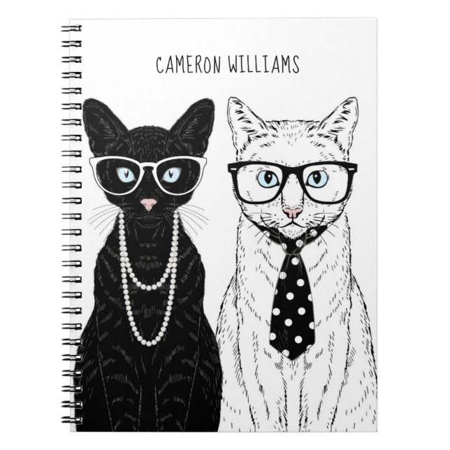 Carnet Les couples | de chat ajoutent votre nom (Devant)