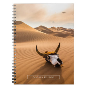 Carnet Les déserts   Crâne de vache Dunes de sable ondulé
