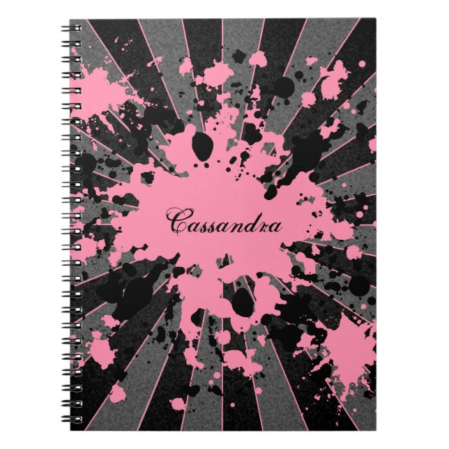 Carnet Les éclaboussures de peinture rose de fille y mett (Devant)