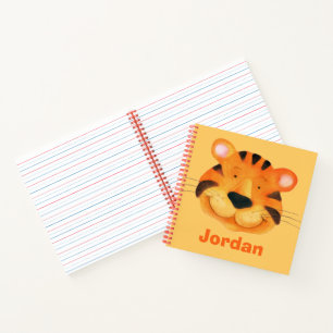 Carnet Les enfants nommés visage de tigre mignon aquarell