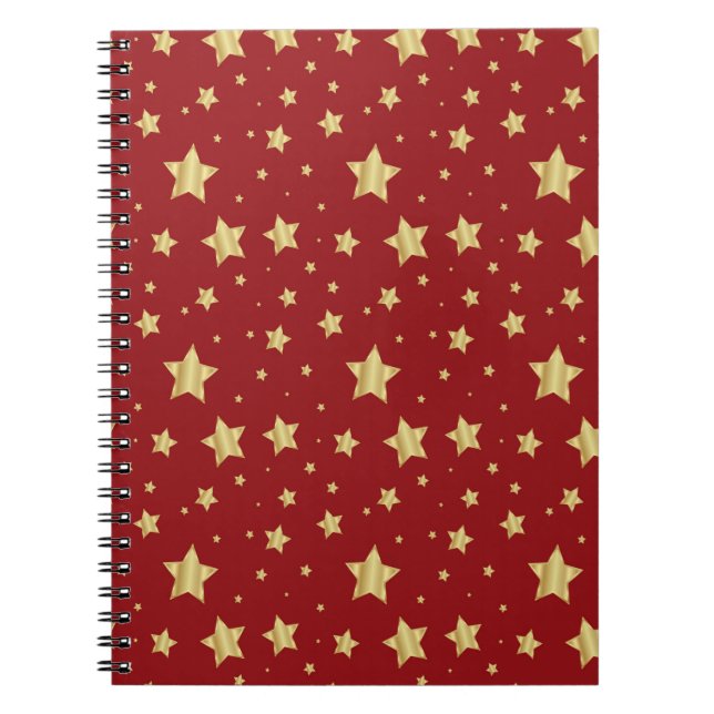 Carnet Les étoiles d'or sur l'Arrière - plan rouge (Devant)