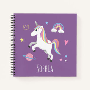 Carnet Les filles mignonne violet Magique Unicorn école p