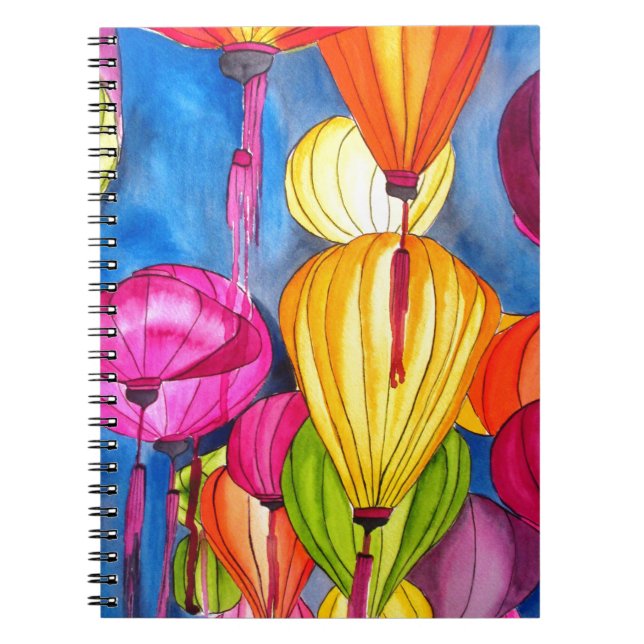 Carnet Les fines aquarelles des lanternes chinoises (Devant)