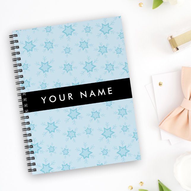 Carnet Les flocons de neige bleu glace, Votre nom, Person (Créateur téléchargé)