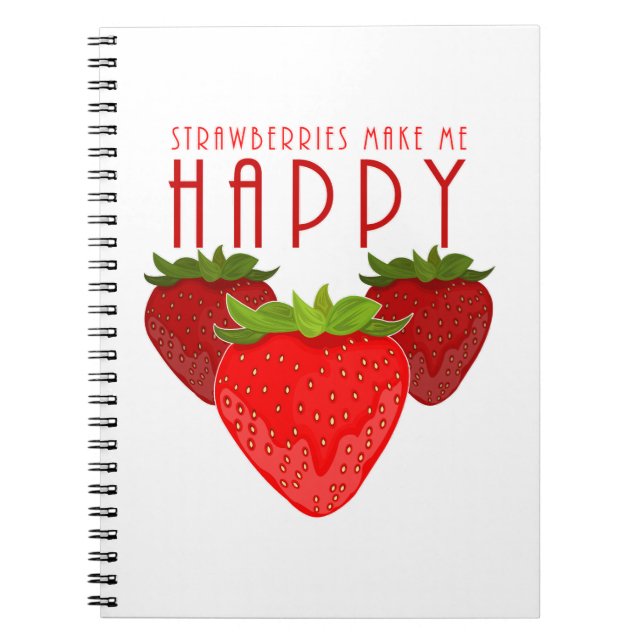 Carnet Les fraises me rendent heureux Mignon design de fr (Devant)