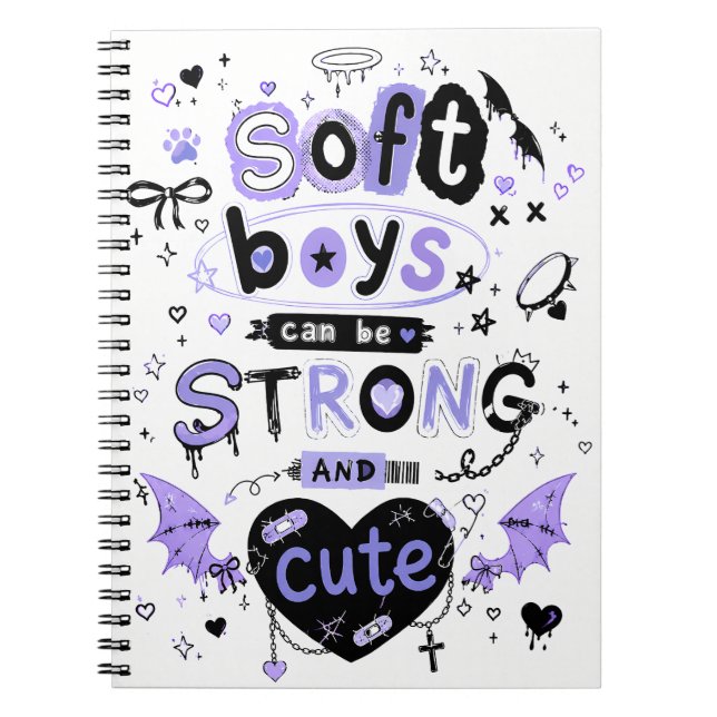 Carnet Les garçons doux peuvent être forts et mignons Lav (Devant)