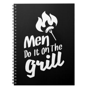 Carnet Les hommes drôles de BBQ le font sur le grill fumo