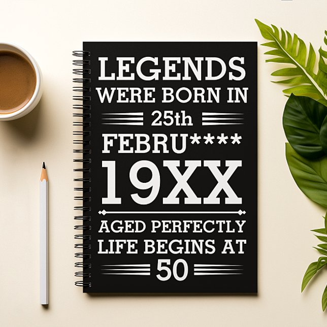 Carnet Les légendes personnalisées sont nées à la date Mo (Créateur téléchargé)