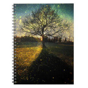Carnet Les lucioles magiques paysage onirique