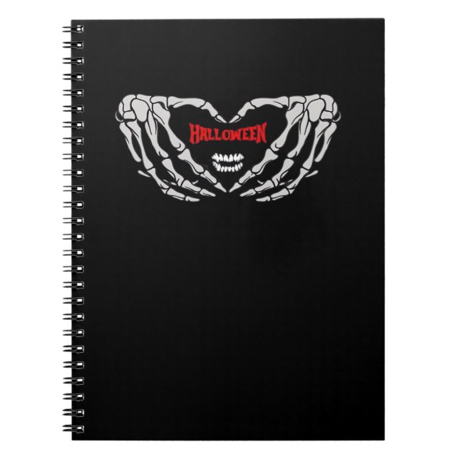 Carnet Les Mains De Squelette Se Plier Dans Un Coeur. Hal (Devant)