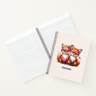 Carnet Les mignons renards orange en amour