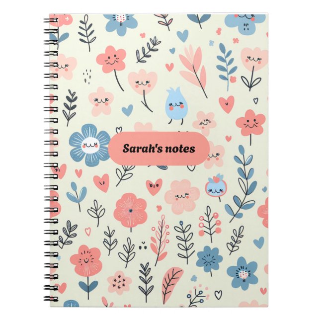 Carnet Les notes de Sarah Cute Floral (Devant)