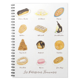 Carnet Les Pâtisserie Françaises watercolor