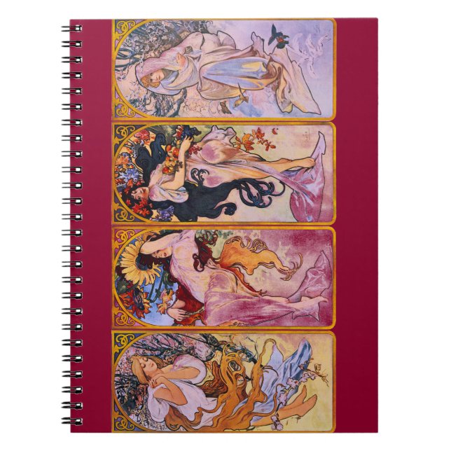 Carnet Les Quatre Saisons Art Nouveau (Devant)